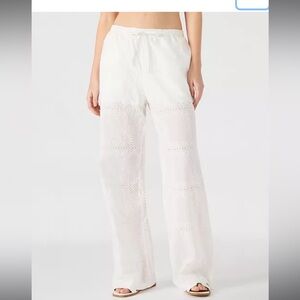 Steve Madden NWT. Women's Crissy Eyelet Patchwork Pants sz Sm. Inseam 30.5"